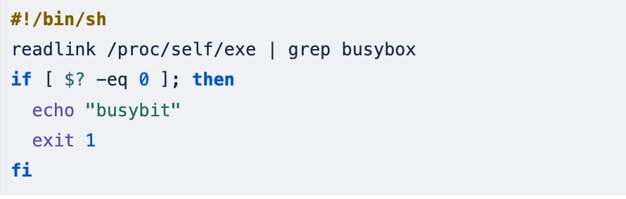 شرایط بررسی BusyBox