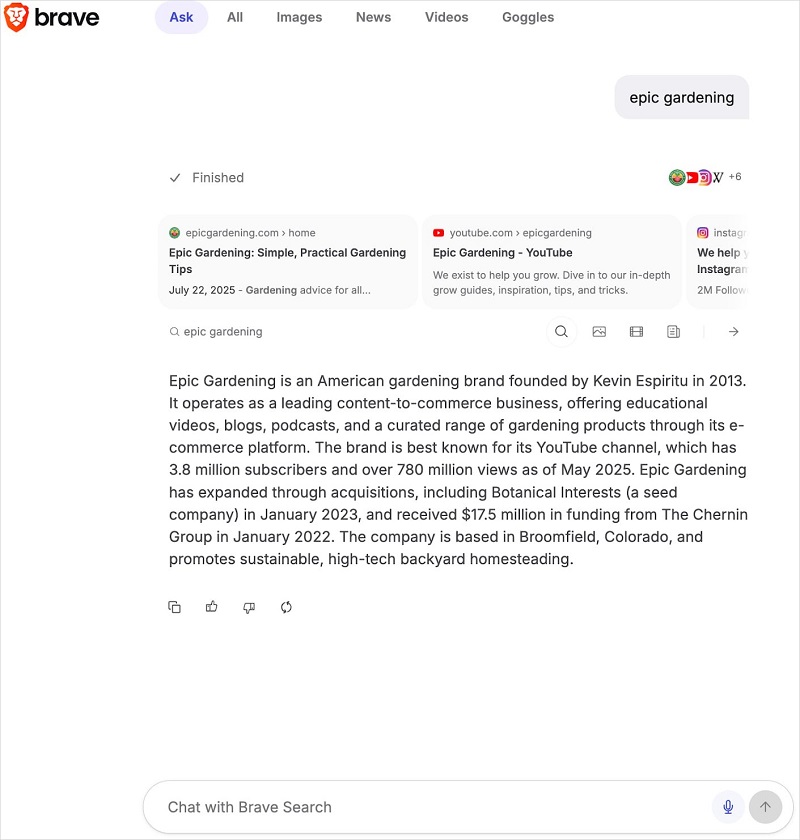 Brave launches 'Ask Brave' feature to fuse AI with traditional search گروه والنربایت vulnerbyte