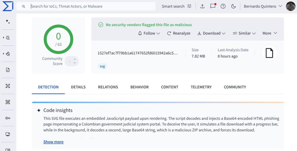 VirusTotal finds hidden malware phishing campaign in SVG files گروه والنربایت vulnerbyte