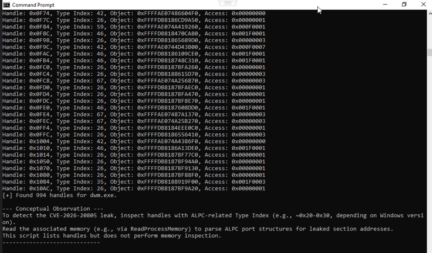 گزارش اثبات آسیبپذیری CVE-2026-20805